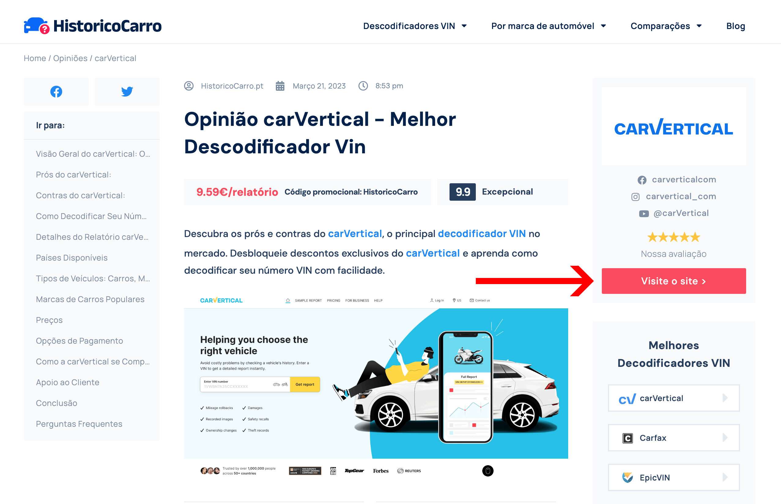 Como obter um desconto na carVertical